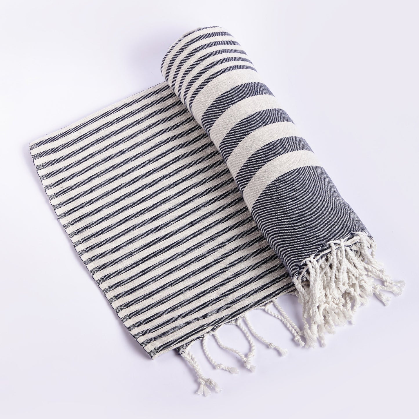 Fethiye Striped Blanket Throw – Blue