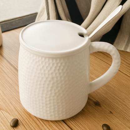 Textured Stoneware Mug - Black / White