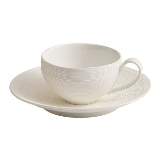 Artisan White Coffee Cup & Saucer Set