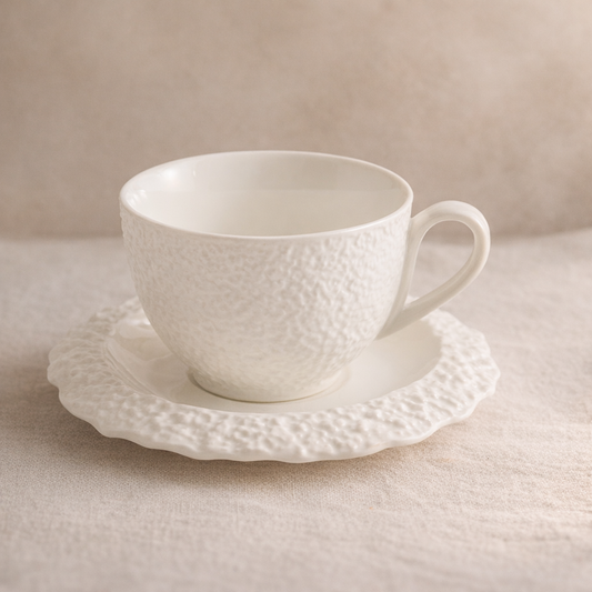 Stone Texture Coffee Cup & Saucer Set