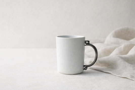 Quiet Morning Sculpted Mug – Stoneware