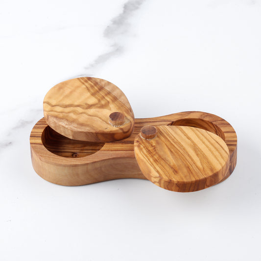 Olive Wood Salt & Pepper Box
