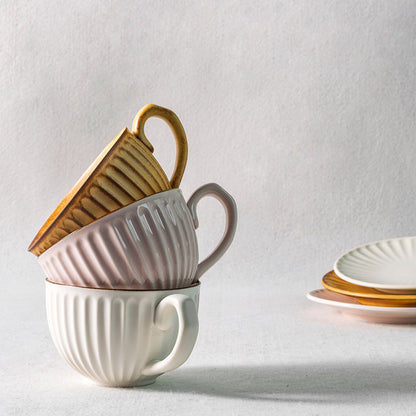 Fluted Morning Mug & Saucer