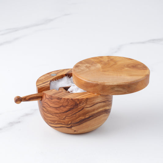 Olive Wood Salt Cellar & Scoop