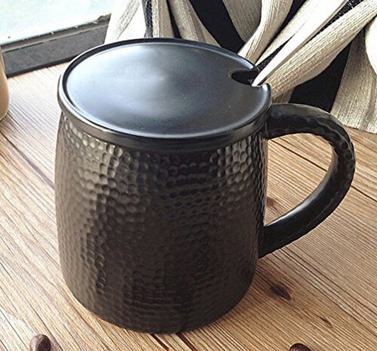 Textured Stoneware Mug - Black / White