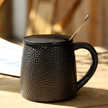 Textured Stoneware Mug - Black / White